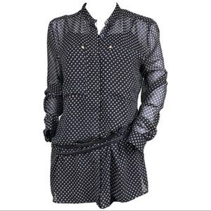 Michael Kors-Semi Sheer Black/Tan Tunic Top (384)